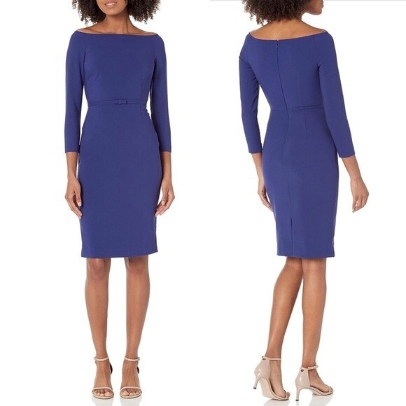 LIKELY Duchess Dress Royal Blue OTS Off The Shoulder Bodycon Midi Women’s Size 6 - Picture 13 of 13